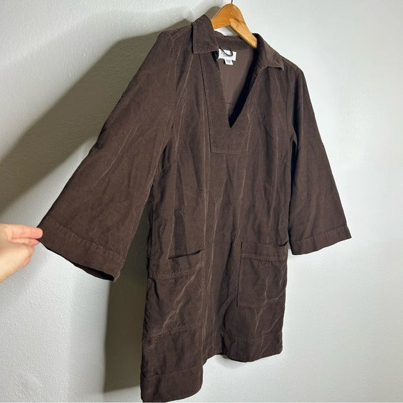 Velvet by Graham &amp;amp; Spencer Velvet By Graham &amp;amp; Spencer 100% Cotton Chocolate Brown Corduory Elke Mini Dress - Cotton