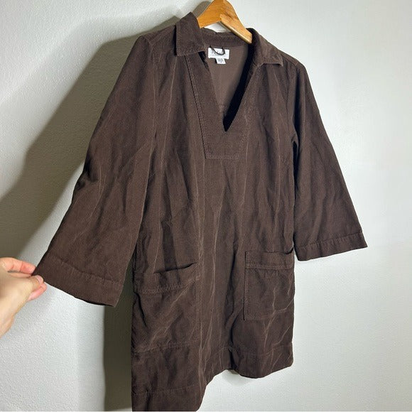 Velvet by Graham &amp;amp; Spencer Velvet By Graham &amp;amp; Spencer 100% Cotton Chocolate Brown Corduory Elke Mini Dress - Cotton