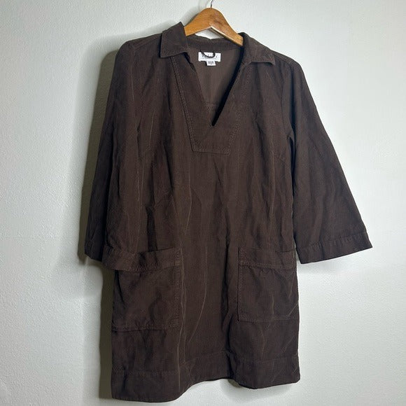 Velvet by Graham &amp;amp; Spencer Velvet By Graham &amp;amp; Spencer 100% Cotton Chocolate Brown Corduory Elke Mini Dress - Cotton