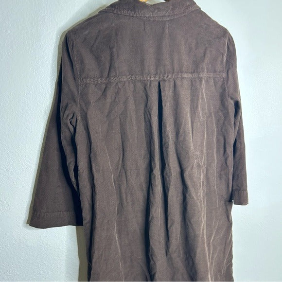 Velvet By Graham &amp; Spencer 100% Cotton Chocolate Brown Corduory Elke Mini Dress