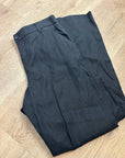 Garnet Hill 100% Linen Classic Linen Trouser Straight Leg Pant in Black