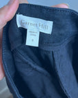 Garnet Hill 100% Linen Classic Linen Trouser Straight Leg Pant in Black