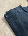 Garnet Hill 100% Linen Classic Linen Trouser Straight Leg Pant in Black