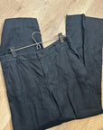 Garnet Hill 100% Linen Classic Linen Trouser Straight Leg Pant in Black