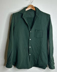 Frank & Eileen 100% Cotton Eileen Triple Fleece Sweatshirt Button Down Top Green