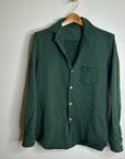 Frank & Eileen 100% Cotton Eileen Triple Fleece Sweatshirt Button Down Top Green
