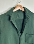 Frank & Eileen 100% Cotton Eileen Triple Fleece Sweatshirt Button Down Top Green
