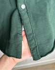 Frank & Eileen 100% Cotton Eileen Triple Fleece Sweatshirt Button Down Top Green
