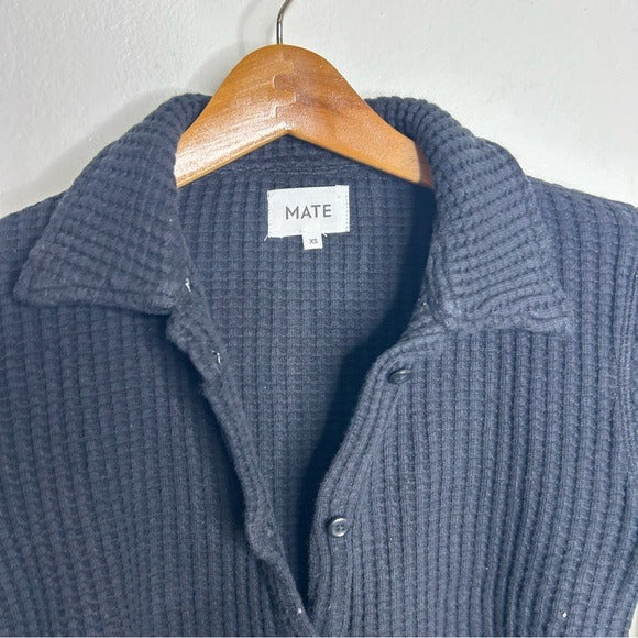 MATE the Label MATE The Label 100% Organic Cotton Button Down Cardigan Waffle Top - Cotton