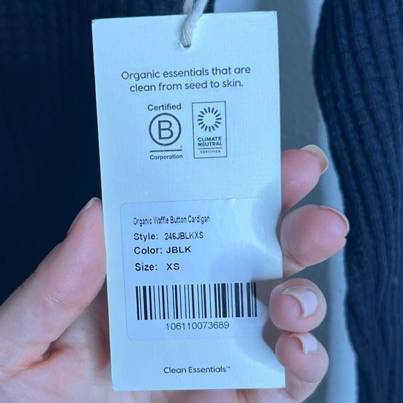 MATE The Label 100% Organic Cotton Button Down Cardigan Waffle Top