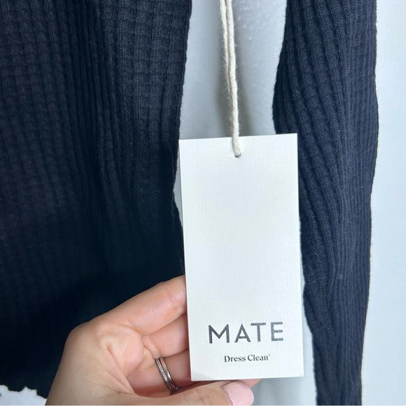 MATE The Label 100% Organic Cotton Button Down Cardigan Waffle Top