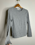 Nation Los Angeles 100% Organic Pima Cotton Gray Long Sleeve Scoop Neck Top