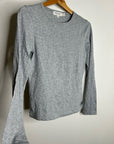 Nation Los Angeles 100% Organic Pima Cotton Gray Long Sleeve Scoop Neck Top
