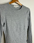Nation Los Angeles 100% Organic Pima Cotton Gray Long Sleeve Scoop Neck Top