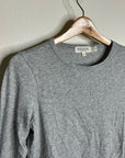 Nation Los Angeles 100% Organic Pima Cotton Gray Long Sleeve Scoop Neck Top