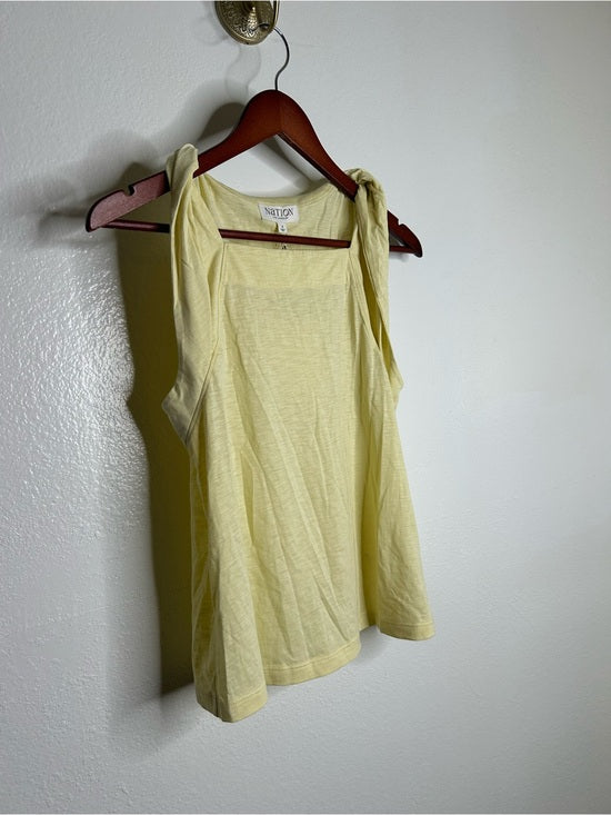 Nation LTD Nation LA 100% Pima Cotton Sabrina Twist Tie Tank in Butter Yellow - Cotton