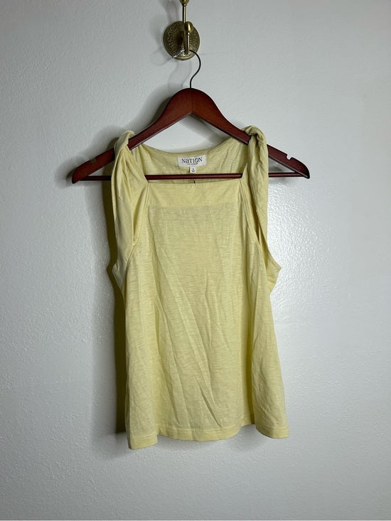 Nation LTD Nation LA 100% Pima Cotton Sabrina Twist Tie Tank in Butter Yellow - Cotton