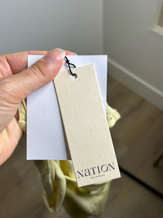 Nation LA 100% Pima Cotton Sabrina Twist Tie Tank in Butter Yellow