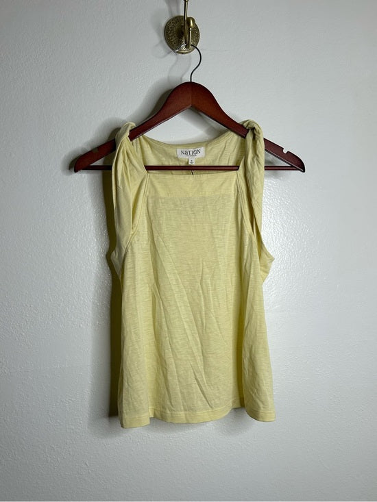 Nation LTD Nation LA 100% Pima Cotton Sabrina Twist Tie Tank in Butter Yellow - Cotton