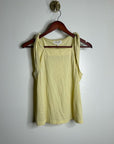 Nation LA 100% Pima Cotton Sabrina Twist Tie Tank in Butter Yellow