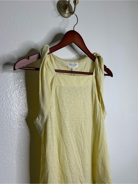 Nation LTD Nation LA 100% Pima Cotton Sabrina Twist Tie Tank in Butter Yellow - Cotton