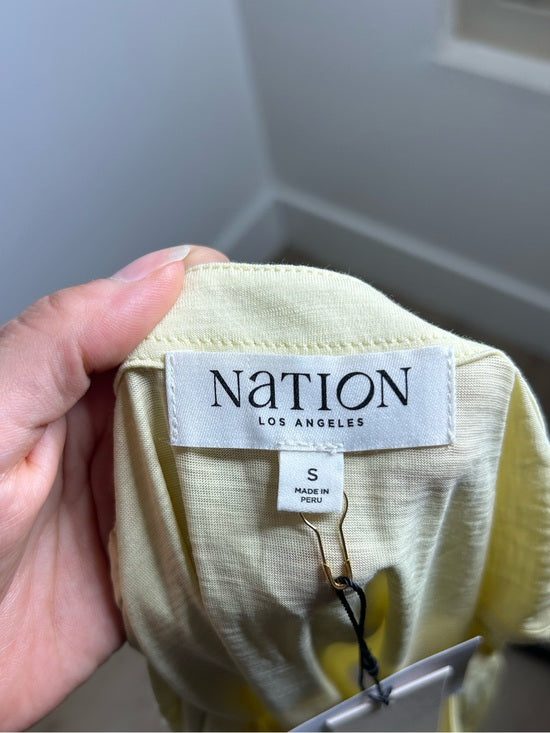 Nation LA 100% Pima Cotton Sabrina Twist Tie Tank in Butter Yellow