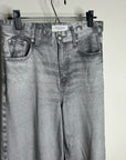 Rag & Bone 100% Cotton Miramar Terry Sofie Wide Leg Washed Gray Black Pant