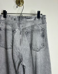Rag & Bone 100% Cotton Miramar Terry Sofie Wide Leg Washed Gray Black Pant
