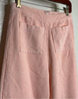 Faithfull The Brand 100% Cotton Tove Corduory Pant in Pale Pink Wide Leg High Rise