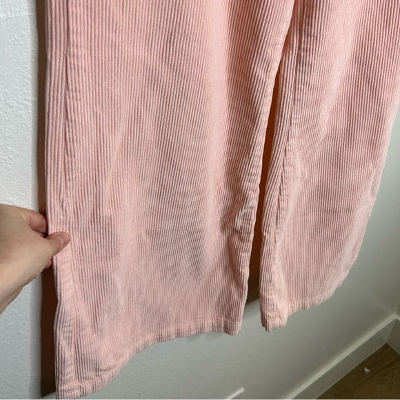 Faithfull the Brand Faithfull The Brand 100% Cotton Tove Corduory Pant in Pale Pink Wide Leg High Rise - Cotton
