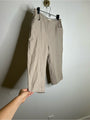 Eileen Fisher Linen Cotton Tan Cropped Wide Leg Capri Pant Medium Petite