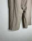 Eileen Fisher Linen Cotton Tan Cropped Wide Leg Capri Pant Medium Petite
