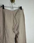 Eileen Fisher Linen Cotton Tan Cropped Wide Leg Capri Pant Medium Petite