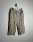 Eileen Fisher Linen Cotton Tan Cropped Wide Leg Capri Pant Medium Petite