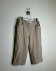 Eileen Fisher Linen Cotton Tan Cropped Wide Leg Capri Pant Medium Petite