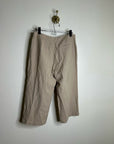 Eileen Fisher Linen Cotton Tan Cropped Wide Leg Capri Pant Medium Petite