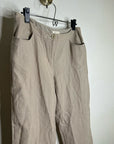 Eileen Fisher Linen Cotton Tan Cropped Wide Leg Capri Pant Medium Petite