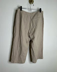 Eileen Fisher Linen Cotton Tan Cropped Wide Leg Capri Pant Medium Petite