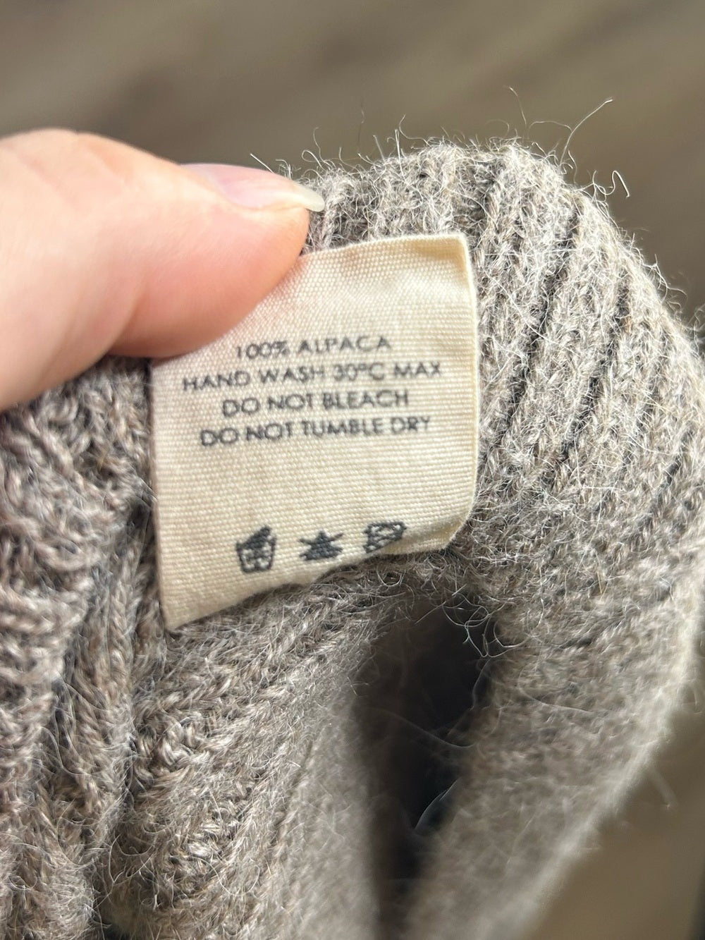All We Knit is Love 100% Alpaca Tan Neutral Ribbed Cropped Boat Neck Sweater