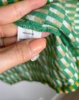 Trovata 100% Cotton Green Multicolor Marianne B Ruffle Sleeve Shirt