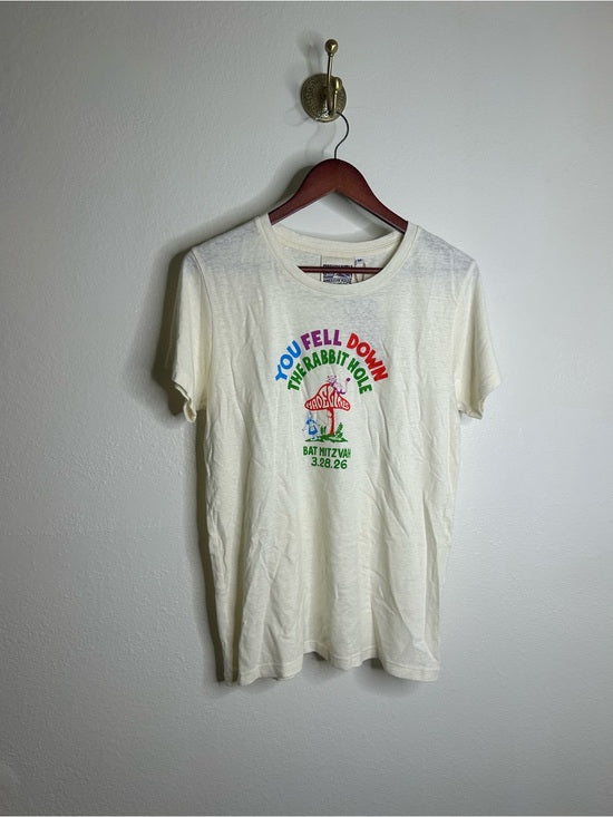 Jungmaven Hemp Organic Cotton Cream 'Rabbit Hole' Novelty T - Shirt
