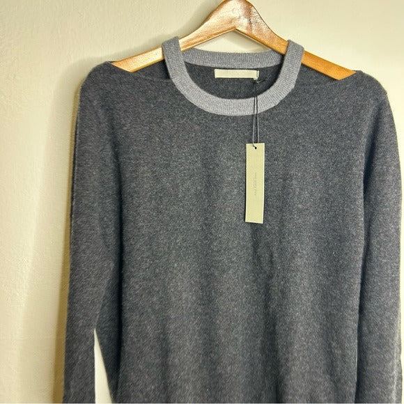 One Grey Day One Grey Day 100% Cashmere Grey Cutout Two Tone Sweater - Cashmere