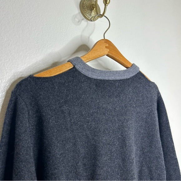 One Grey Day 100% Cashmere Grey Cutout Two Tone Sweater