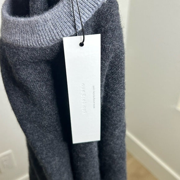 One Grey Day 100% Cashmere Grey Cutout Two Tone Sweater