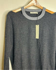 One Grey Day 100% Cashmere Grey Cutout Two Tone Sweater