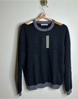 One Grey Day 100% Cashmere Grey Cutout Two Tone Sweater
