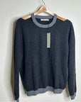 One Grey Day 100% Cashmere Grey Cutout Two Tone Sweater
