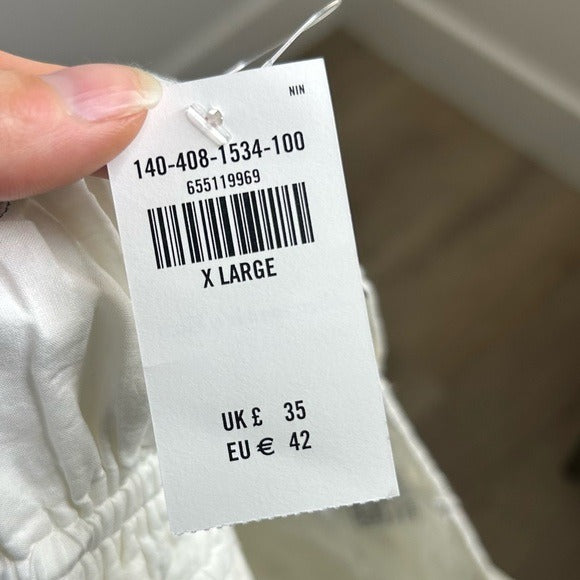 Abercrombie &amp; Fitch Cotton Linen Cream Ruched Tank Cropped Tank Top