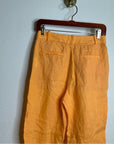 J. Crew Ingrid 100% Linen Orange Straight Leg Trouser Pant
