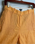 J. Crew Ingrid 100% Linen Orange Straight Leg Trouser Pant